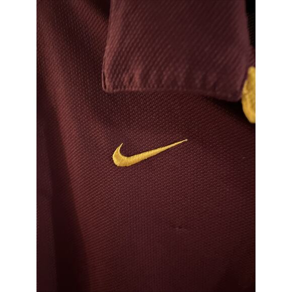 Nike DRI FIT ASU Sun Devils Maroon & Gold Polo Shirt Size L - Picture 3 of 10